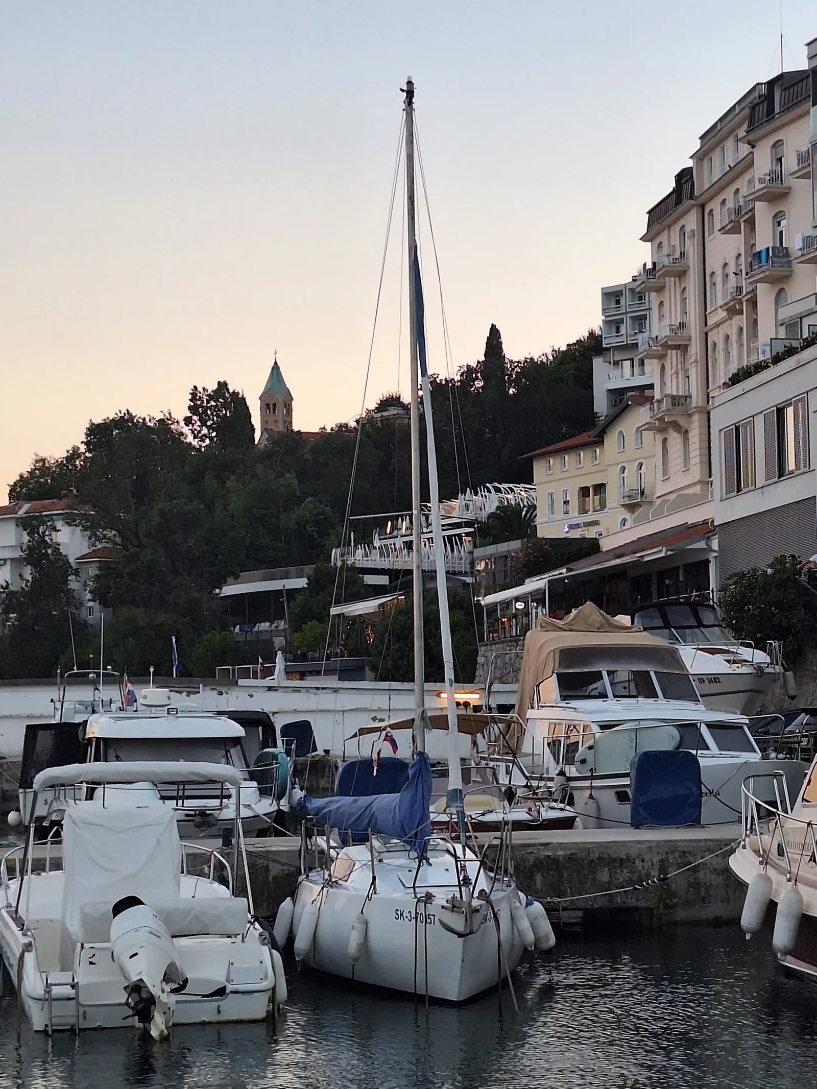 Freya at dusk in Opatija